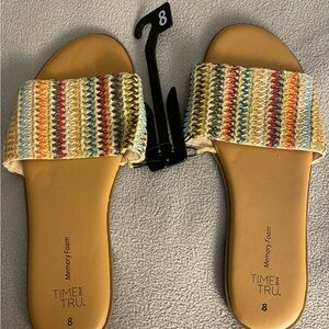 Time and Tru Women's Colorful Woven Sandals